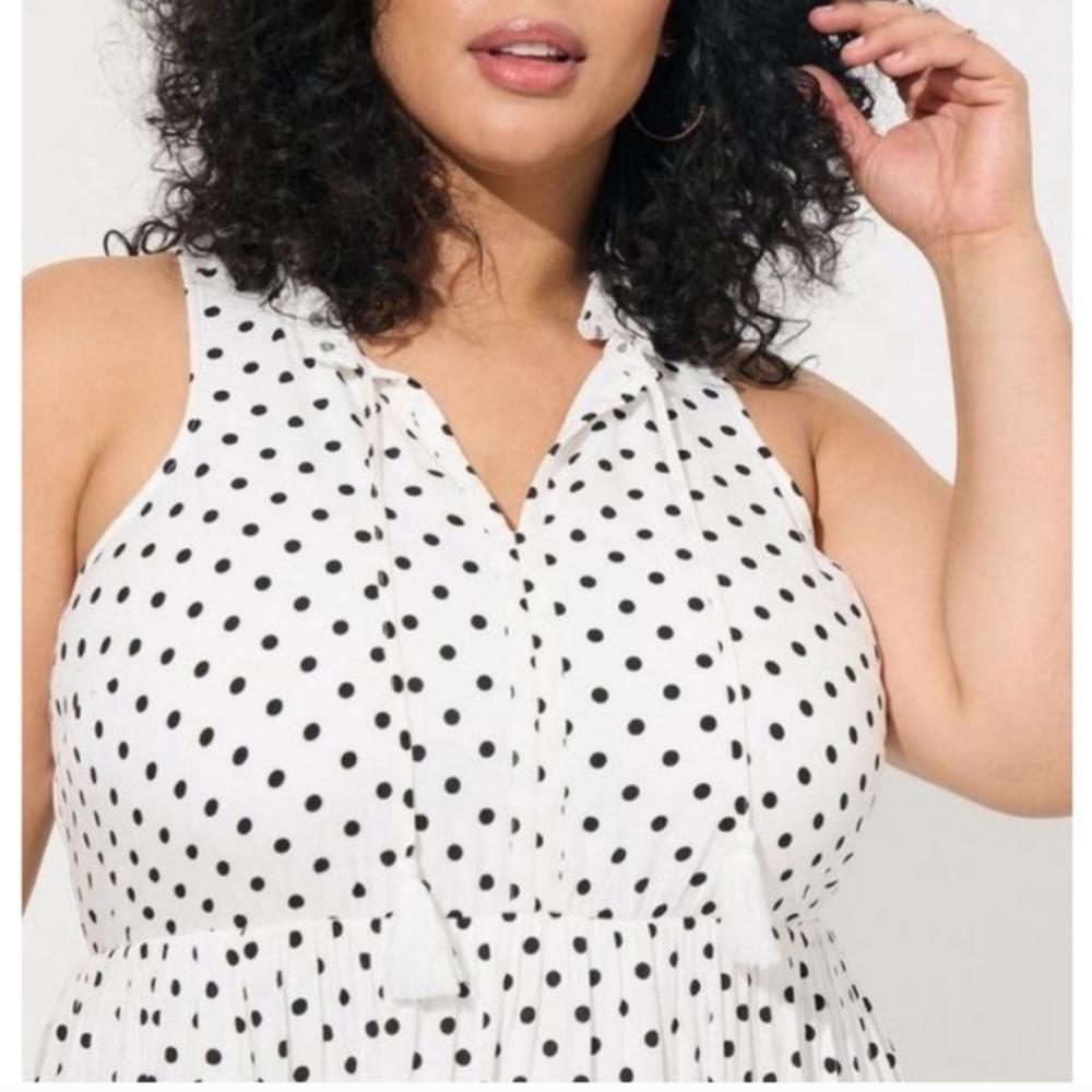 Torrid Black & White Polka Dot Dress - Picture 3 of 8